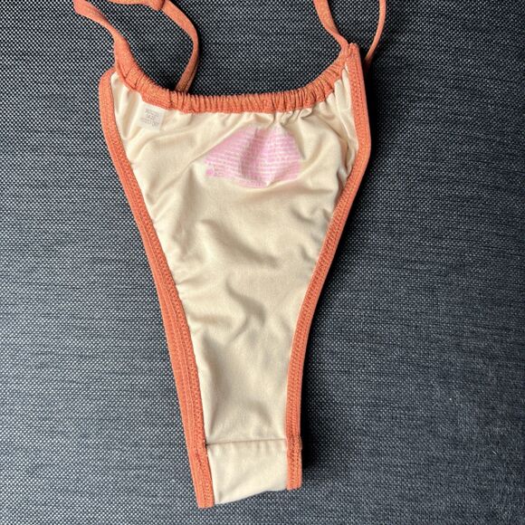 Victoria's Secret Swim Suit 2 Piece Skimpy String Bikini Small Pumpkin Metallic - Picture 8 of 10